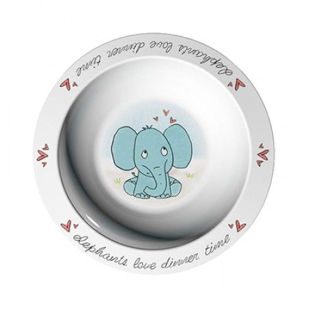 Suppenteller mit Elefant als Motiv