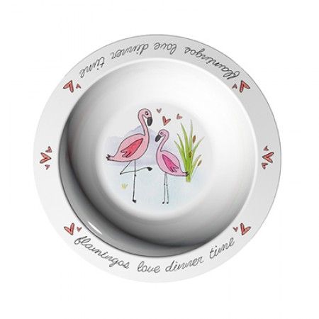 Suppenteller mit Flamingo als Motiv